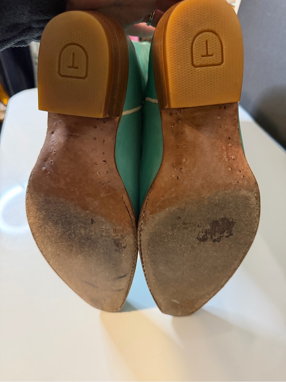 Tecovas The Annie Turquoise Western Leather Heeled Boots - Picture 12 of 15